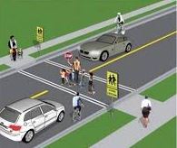 Graphic image of a safe school crossing -